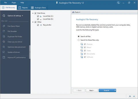 Download Auslogics File Recovery for Windows